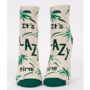 NWT Funny Women’s Ankle Socks by Blue Q, “It’s Lazy Time”